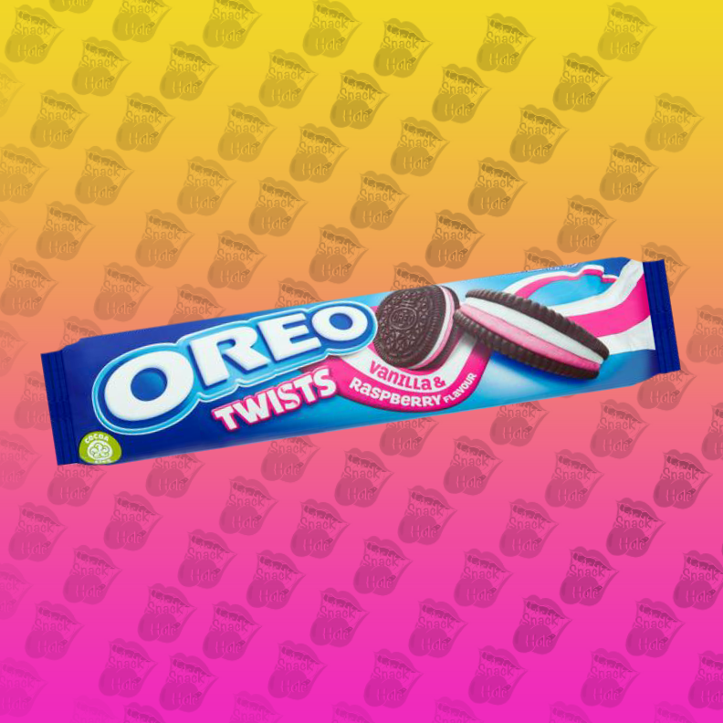 Twisted Raspberry And Vanilla Oreo Raspberry Vanilla twists Sleeve – The Snack Hole